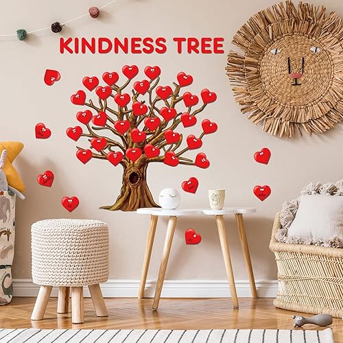 Miniatura 2 de Gersoniel Juego de 90 piezas de decoración de tablón de anuncios para el día de San Valentín, decoración de árbol para el aula, recortes de hojas de