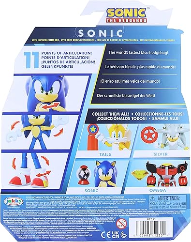Miniatura 2 de Jakks Pacific Sonic The Hedgehog - Figura de 4 pulgadas | Sonic (moderno) con caja de artículos invencible