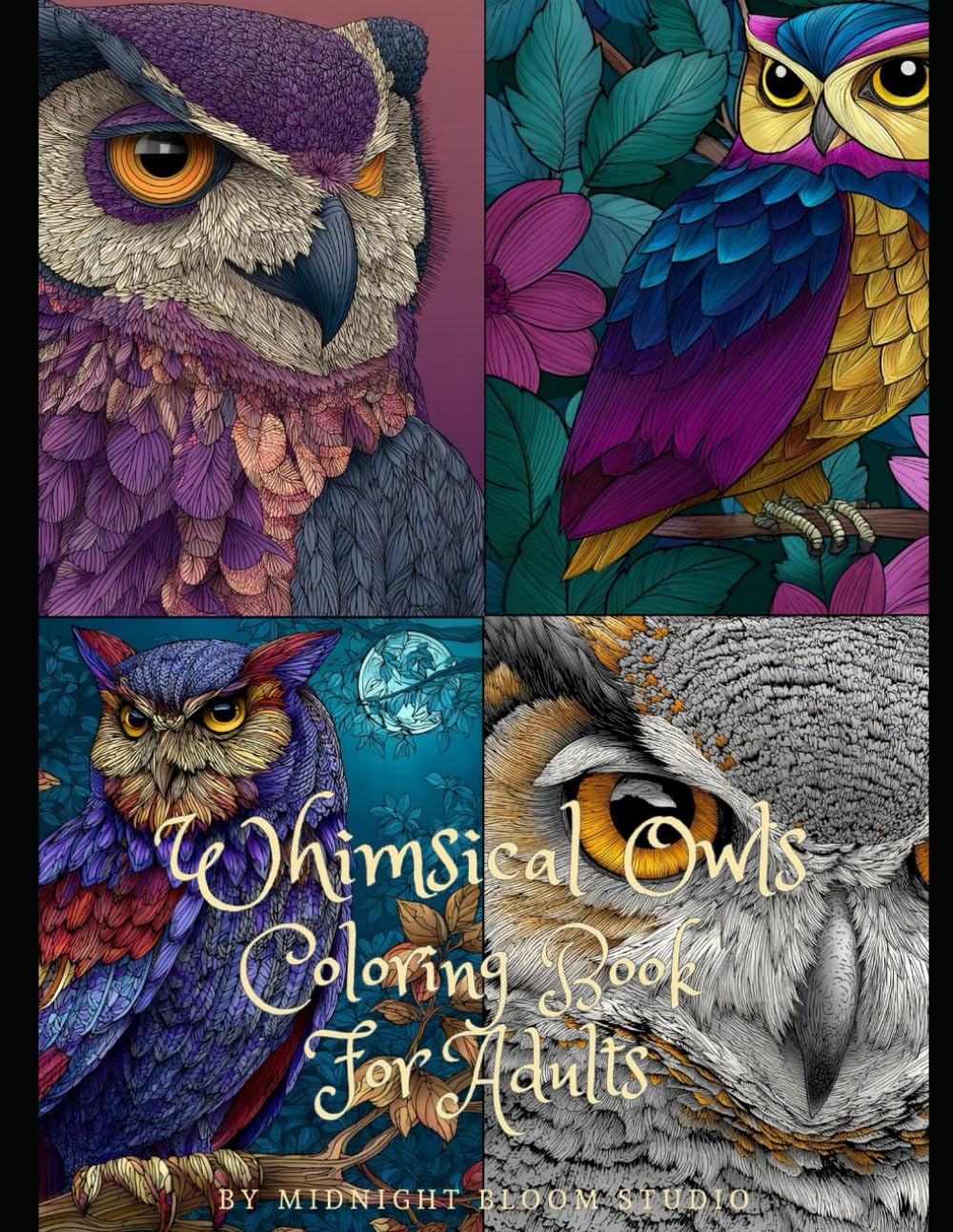 Whimsical Owls: Coloring Book For Adults