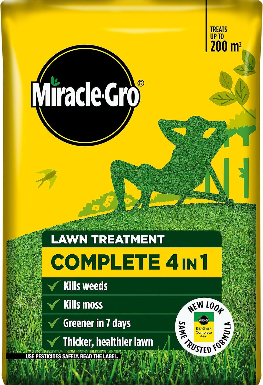 Miracle Gro Complete 4 in 1 Lawn Feed Weed & Moss Killer 200m² Lawn Care