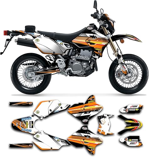 Miniatura 29 de Juego de calcomanías Kungfu Graphics personalizadas para Suzuki DRZ 400 SM Supermoto 1999, 2000, 2001, 2002, 2003, 2004, 2005, 2006, 2007, 2008,