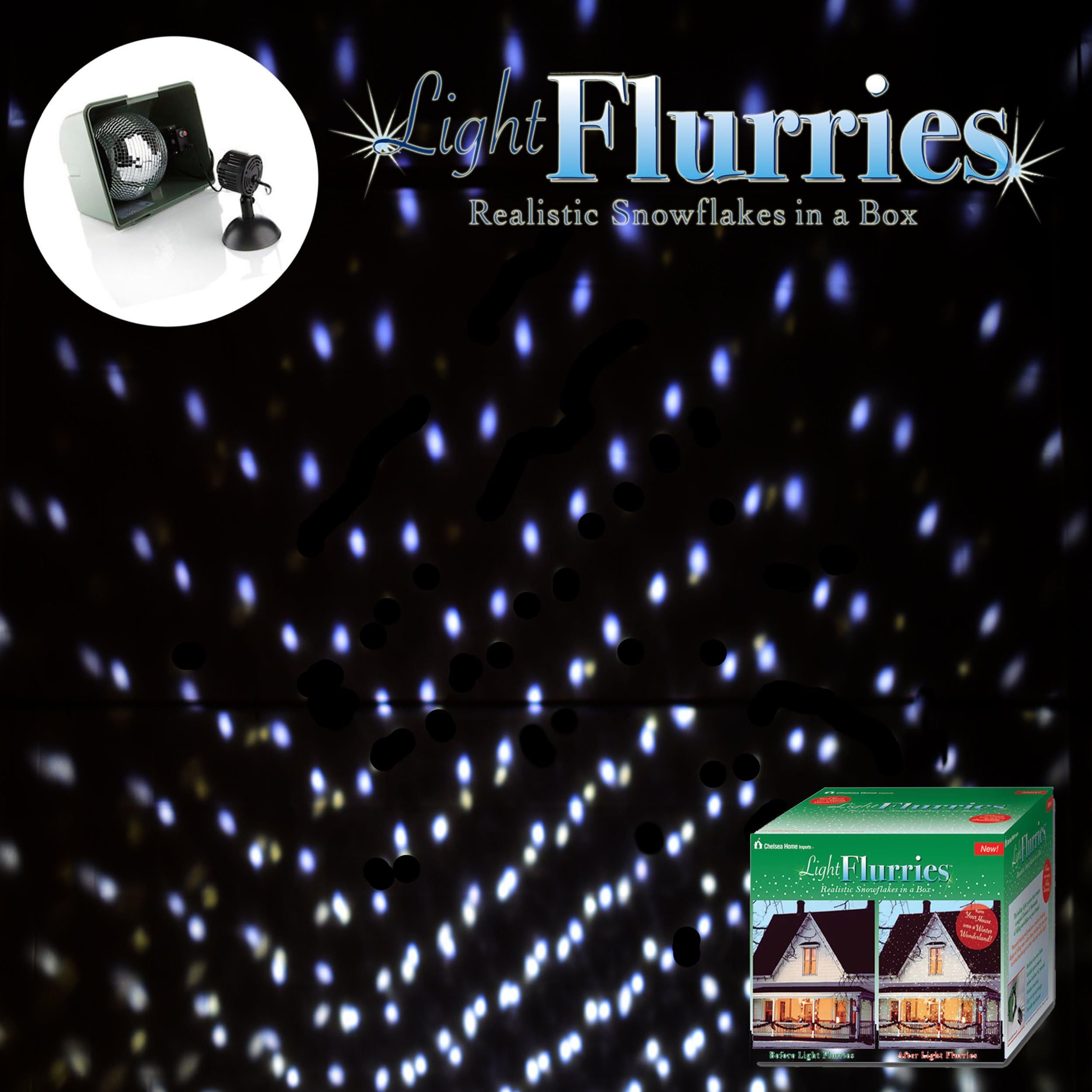 Magical White Falling Snow Christmas Light Flurries System