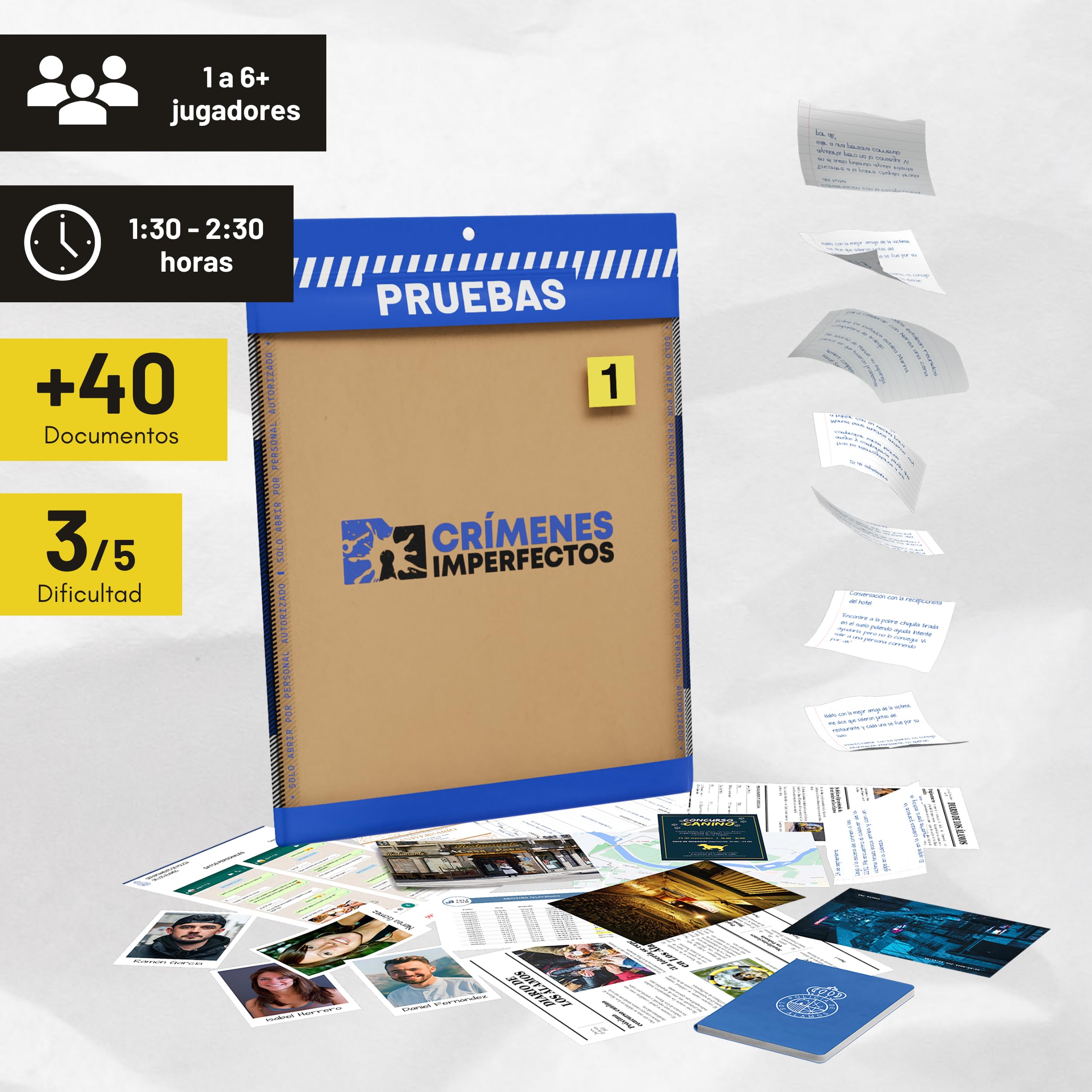 Caso 1: El Crimen de Los Álamos. Juegos de Mesa Adulto, Caso Policial para Resolver Misterio en Casa, Escape Room Juego de Mesa Resuelve el Crimen como Detective.