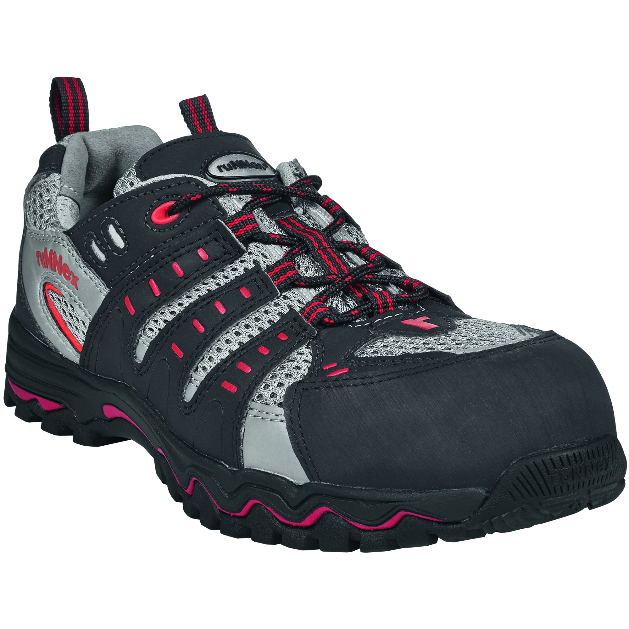ruNNex5121-45 Safety shoes "LightStar", S1, Size 45, black/grey/red - EN safety certified