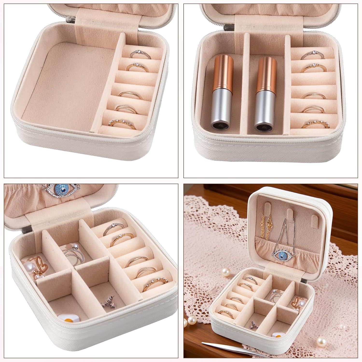12 Pcs Mini Travel Jewelry Case Bridesmaid Proposal Gift Boxes Small Jewelry Organizer PU Leather Earring Organizer Box Bulk Travel Accessories Portable Travel Jewelry Holder
