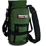 Water Bottle Holder for 40oz Bottles by Wild Wolf Outfitters - Green - Carry, Protect and Insulate Your Best Flask with This Military Grade Carrier w/ 2 Pockets & an Adjustable Padded Shoulder Strap