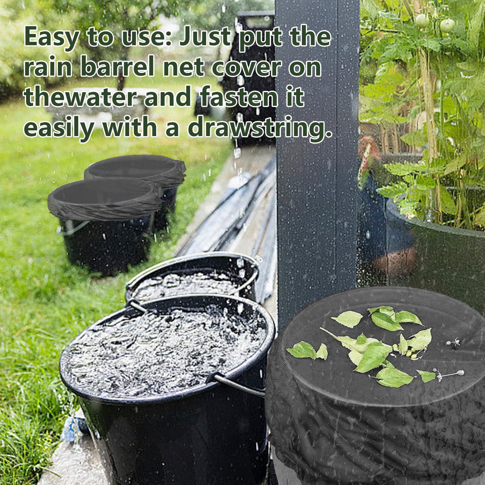 Regentonnennetz 4 Stück 95cm - Mit Gummizug Schutz Vor Laub & Mücken