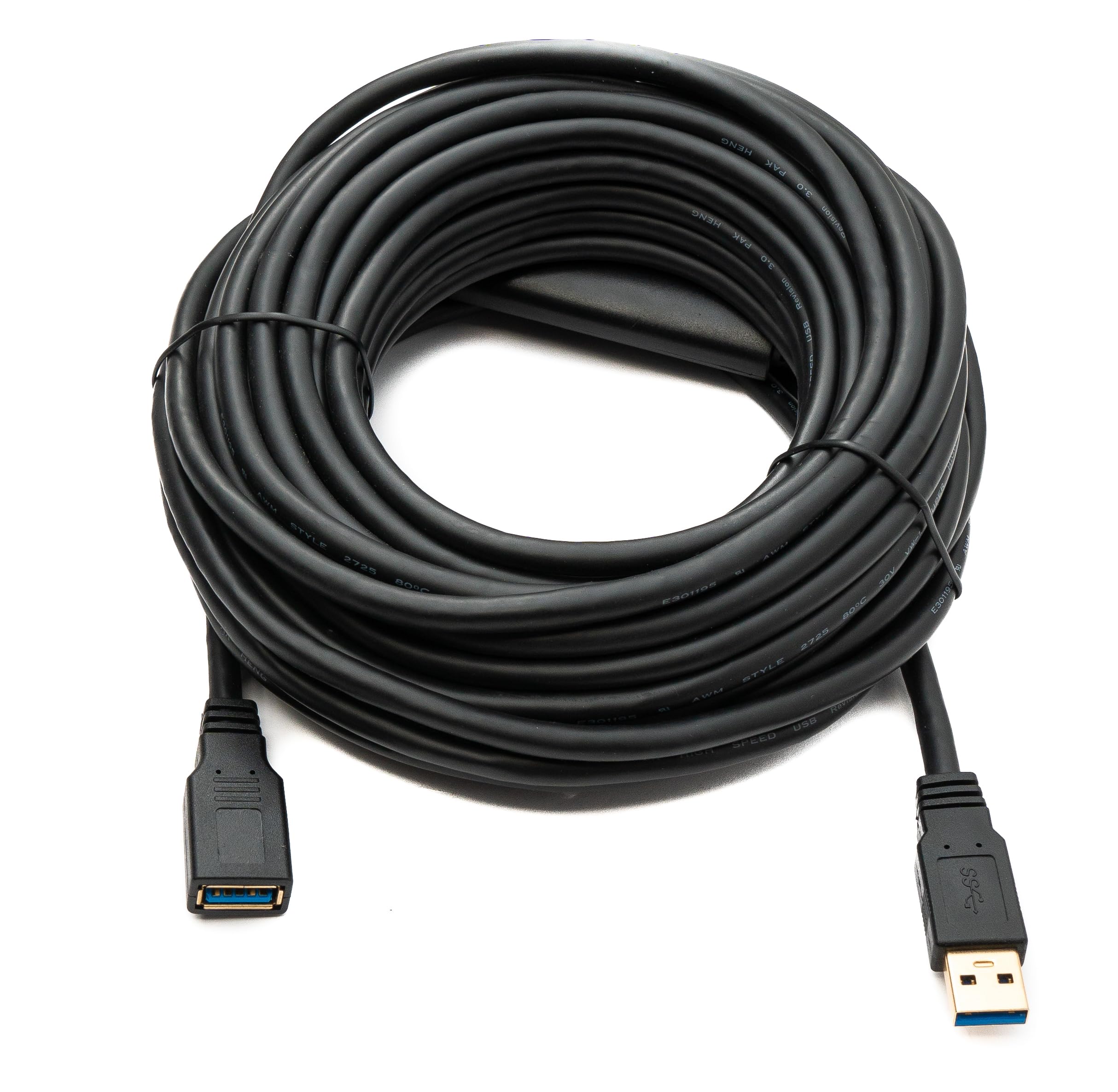 System-S Przedłużacz Kabel USB 3.0 12 m typ C wtyczka do gniazda 5 Gbit/s adapter w kolorze czarnym