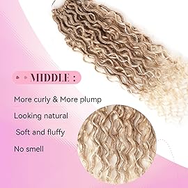 Aipin Goddess Locs Crochet Hair 18 Inch Boho River Locs Hippie Wavy Crochet With Curly Hair In Middle And Ends Braids Hair Extensions (7Packs,18 inch,T27/613)