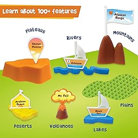 Imagimake Mapology Physical Features | World Map for Kids | 3D Puzzles for Ages 8-10 | Educational Toys for Kids 8-12 | Gifts for Boys & Girls 8-12 | Building Toys Gift for Birthday and Christmas