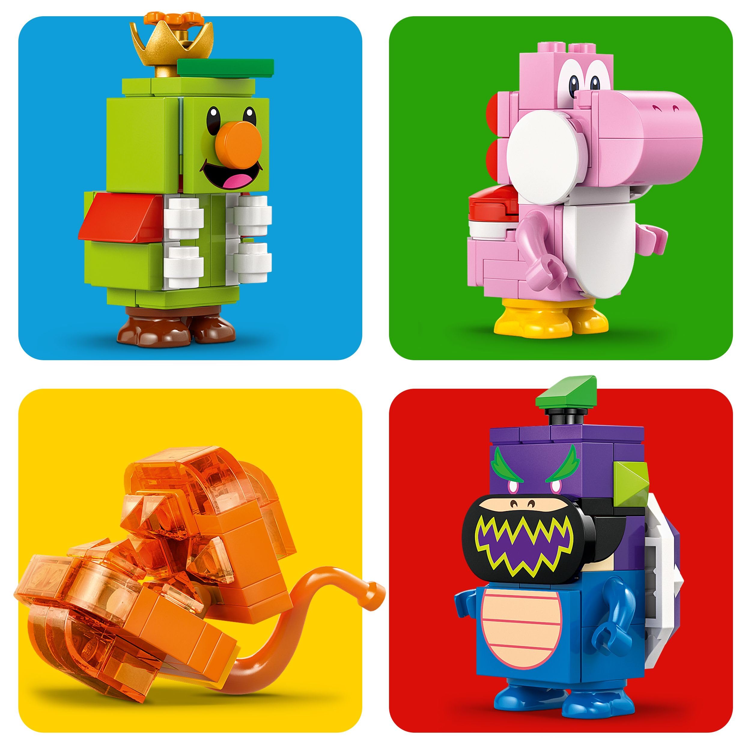 LEGO Super Mario Principe Florian e Bowser Castello - Giocattolo Interattivo con 4 Figure Incluso Yoshi Rosa, Supporto per il Gioco e l'Esposizione - Regalo per Gamer e Bambini da 9 Anni - 72042
