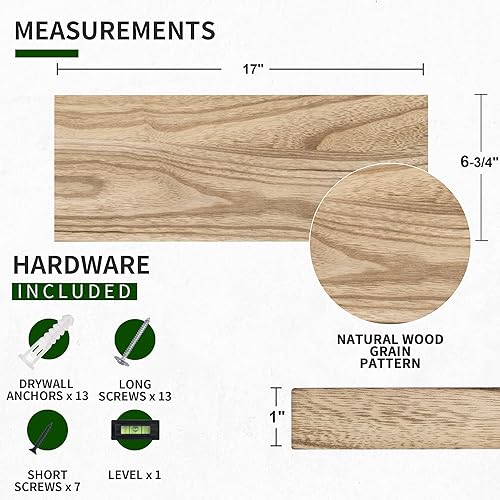 Miniatura 2 de Estantes flotantes, juego de 2 estantes de pared de 36 pulgadas, estantes de madera rústica para almacenamiento en pared, chimenea y chimenea,
