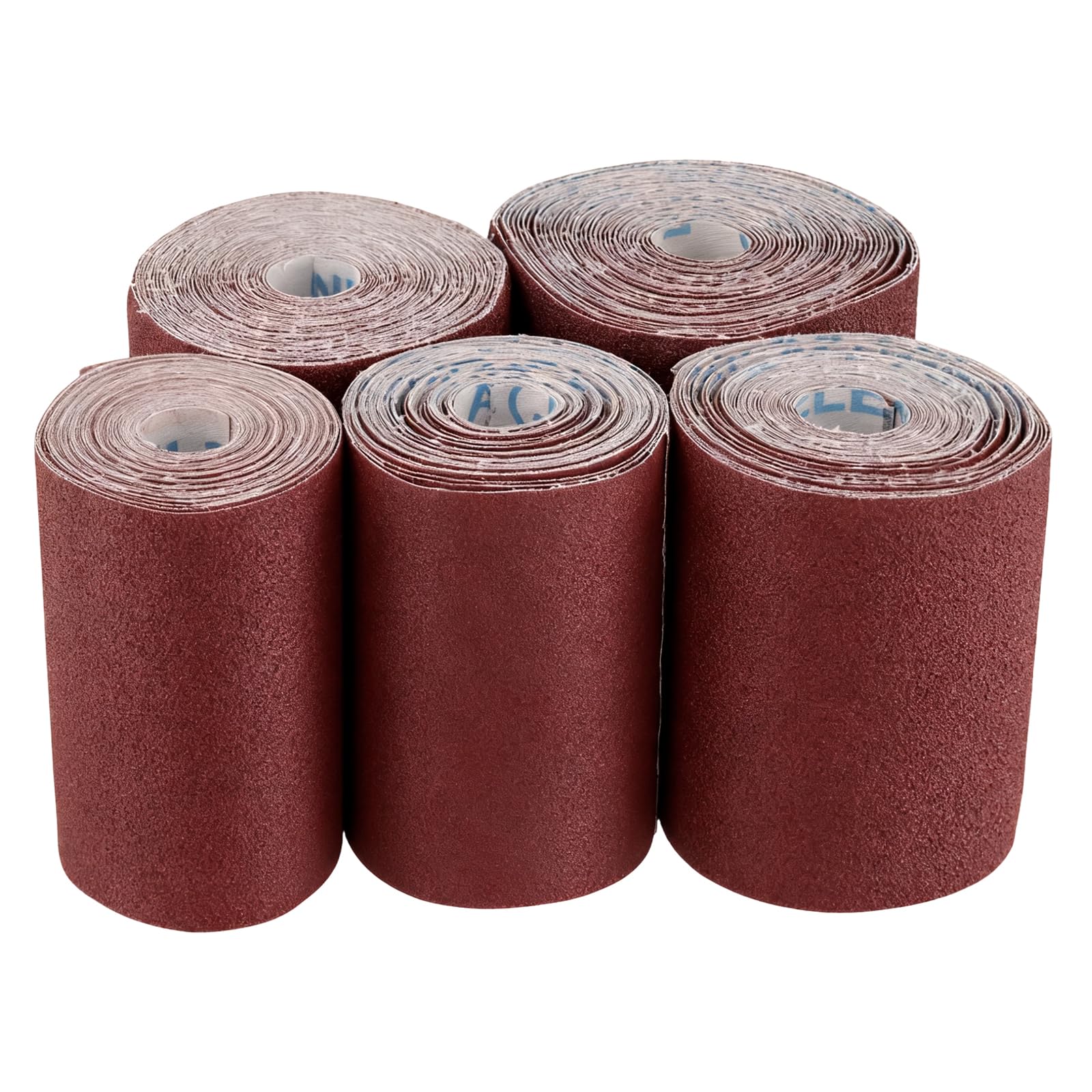 5 Rolle Schleifrolle Set, 115mm x 6m Schleifpapierrollen, 60/80/120/180/240 Körnungen Schleifpapier zum Schleifen Handschleifer für Holzbearbeitung, Handwerk