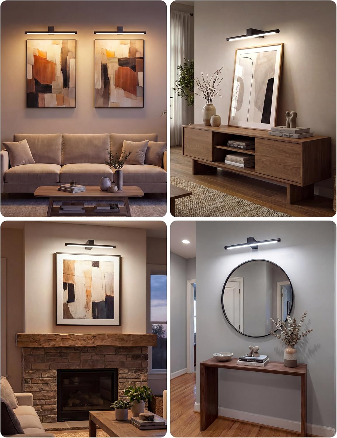 Metal Picture Light for Wall, Battery Operated Art Lighting for Paintings, Wireless Wall Lights for Picture with Remote&Timer, 3 Color Temperatures Dimmable Gallery Light for Artwork Portrait Black 1
