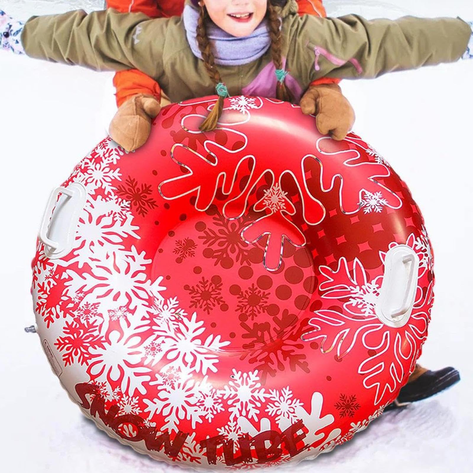 Tubo Gonfiabile da Neve per Slittino Maniglie Resistenti Seduta Profonda PVC Antifreddo Leggero Adatto per Giochi sulla Neve Regalo Compleanno