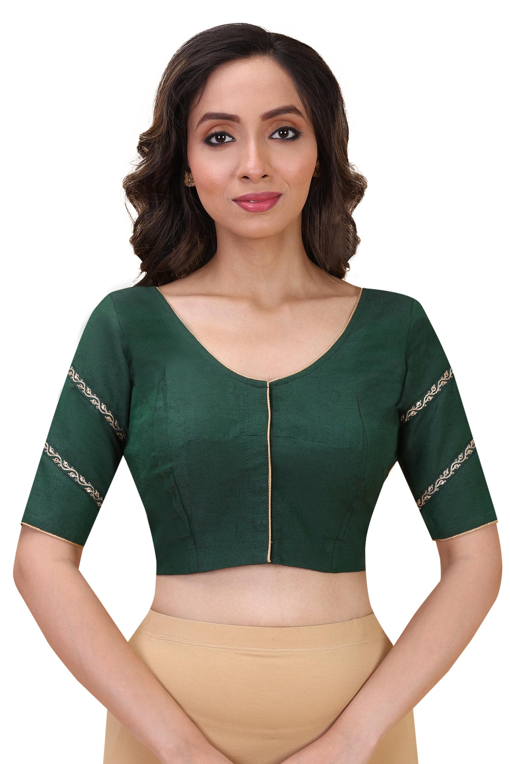 Fashion Neck Casual Cotton Silk Women Blouse(D-1005670)-image-42