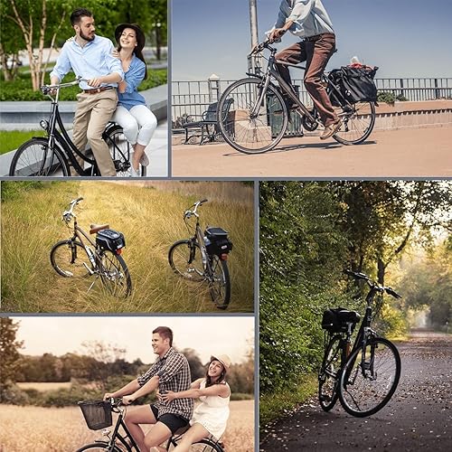 Miniatura 7 de Flexzion Portabicicletas ajustable, capacidad de 20 libras, color negro, soporte de carga trasero para bicicleta, soporte universal de aluminio