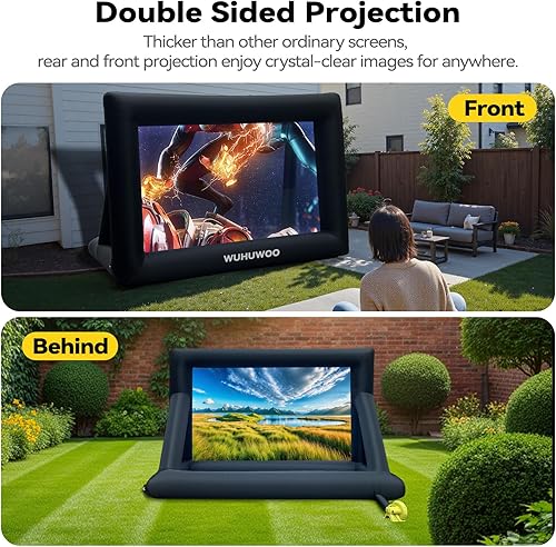Miniatura 2 de Pantalla de cine inflable para exteriores, pantalla de proyector inflable de 20 pies para exteriores con soplador de aire y bolsa de transporte,