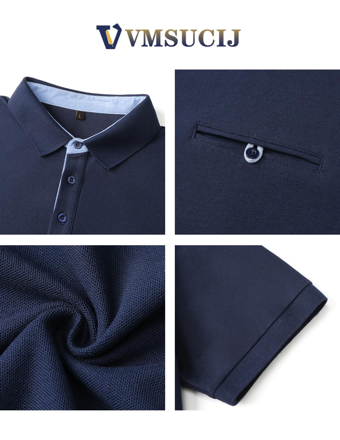 VMSUCIJ Polo Uomo Manica Corta in Cotone Giraffe Embroidery Classic Polo Neck Golf Shirt