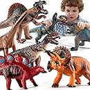 Big Dinosaur Toys for Kids 3-5, 7 Piece Realistic Soft Dinosaur Figures, Jumbo Dino...