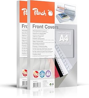 Peach Deckblätter A4 transparent 200 Stück - Einbanddeckel PVC 0.18mm