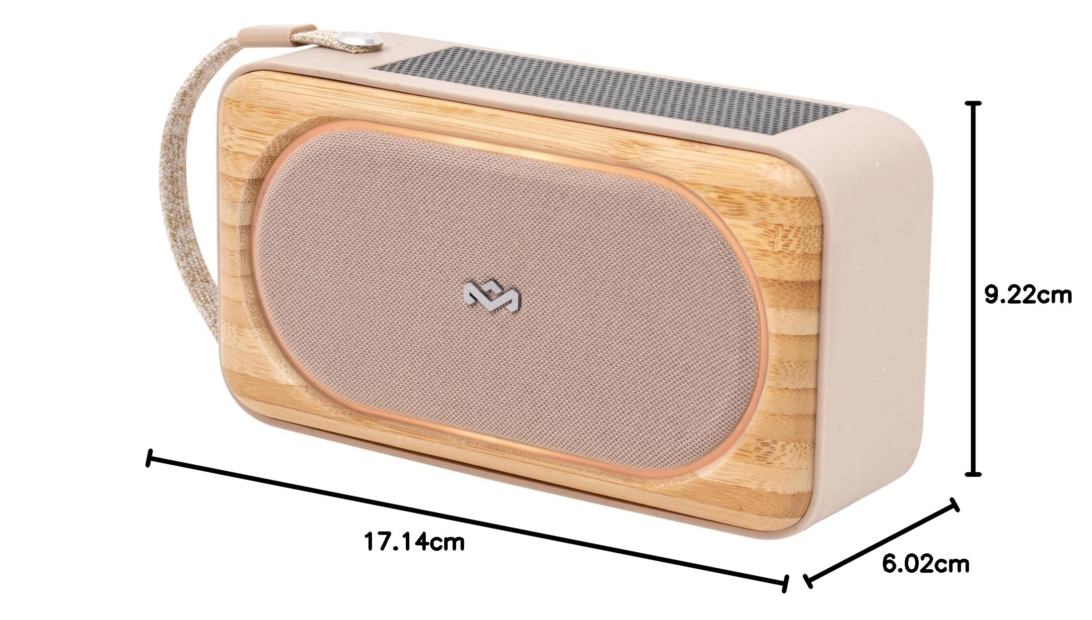 House of Marley Roots Solar Altoparlante Bluetooth Portatile - Crema | Piccolo per Viaggi & Outdoor, IP67 Impermeabile, 14 Ore di Autonomia, Altoparlanti Wireless per Telefono