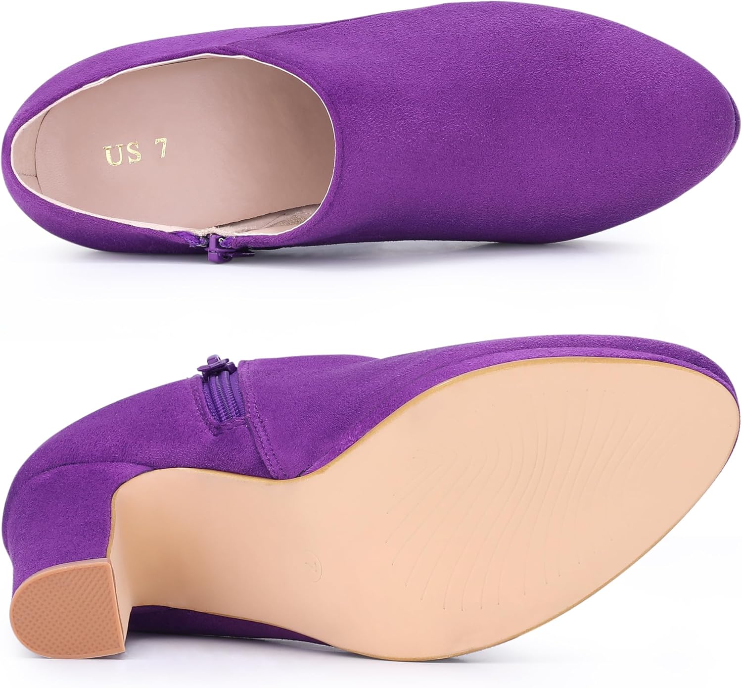 Allegra K Women's Platform Round Toe Chunky Heels Ankle Booties - Image 5