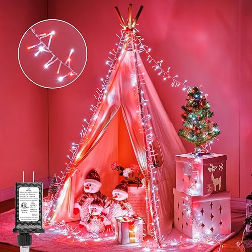 Miniatura 8 de Minetom Luces de Árbol de Navidad para Exteriores - 200 LED 3 m de Fuegos Artificiales, Cadena de Luces, 12 Modos, Temporizador, Impermeable, Blanco
