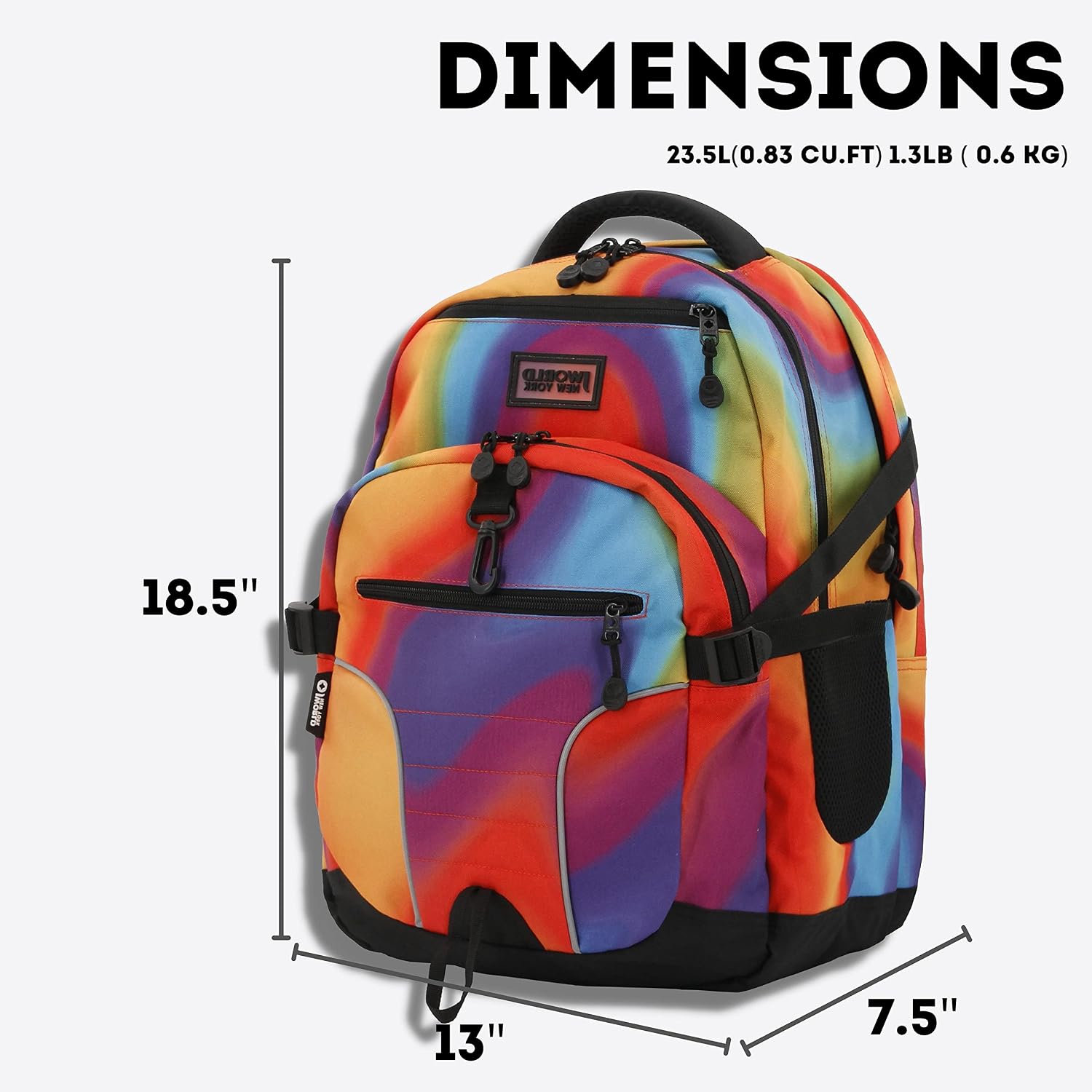 J World New York Atom Multi-Compartment Laptop Backpack, Heat, One Size