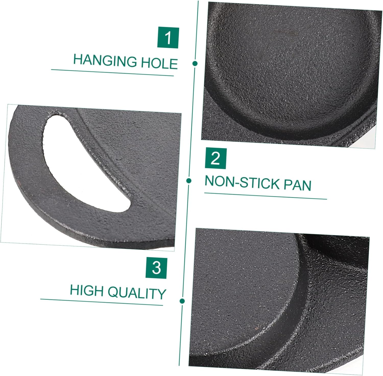 UPKOCH 1pc Seven-hole Cast Iron Frying Pan Non-stick and Pancake Skillet Practical Kitchen Accessory for Induction and Gas Cooktops