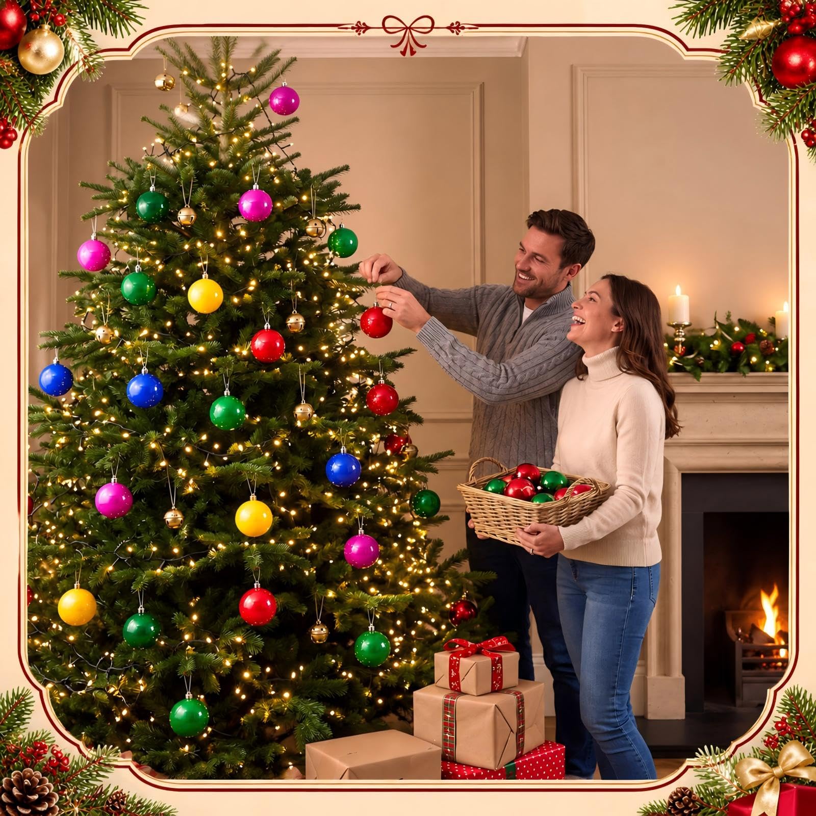 Bbto 36 pezzi 6,1 cm ornamenti a sfera di Natale in plastica lucida
