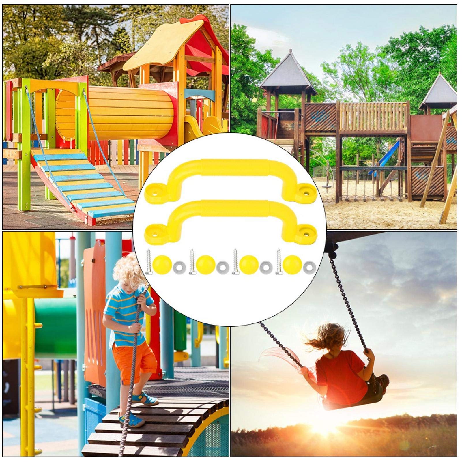 Playground Safety Handle Playground Handle Playground Handle Plastic Children Play House Grab Handle(Yellow)