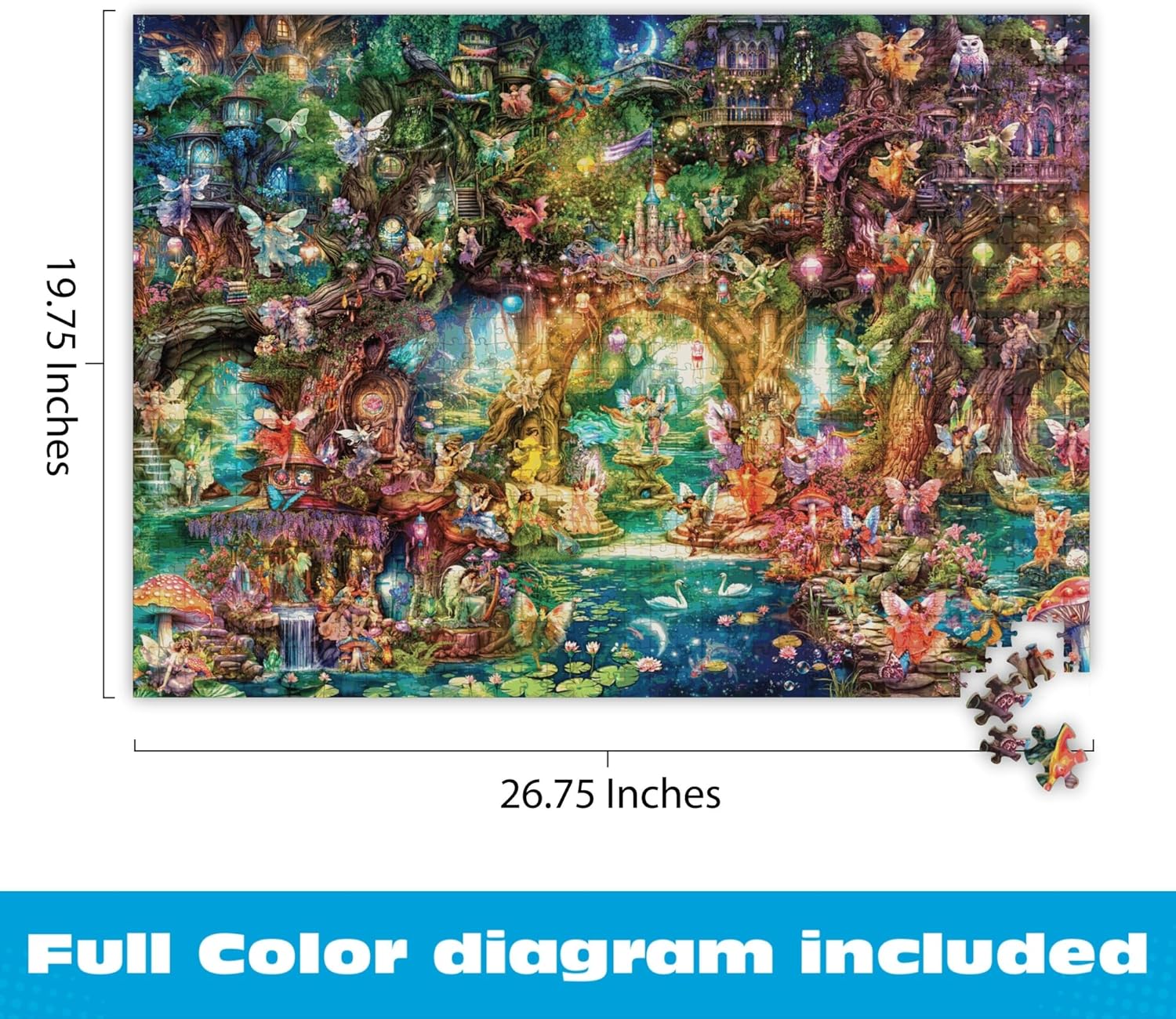 Buffalo Games - Aimee Stewart The Butterfly Ball 1000 Piece Jigsaw Puzzle, Made in USA, Premium Recycled Board, Reference Diagram