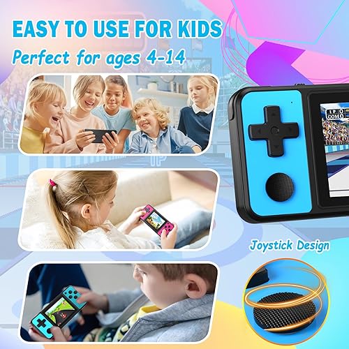 Miniatura 5 de Beico Juegos de mano para niños de 32 bits precargados, 139 videojuegos, juguetes electrónicos portátiles con batería recargable de pantalla IPS de