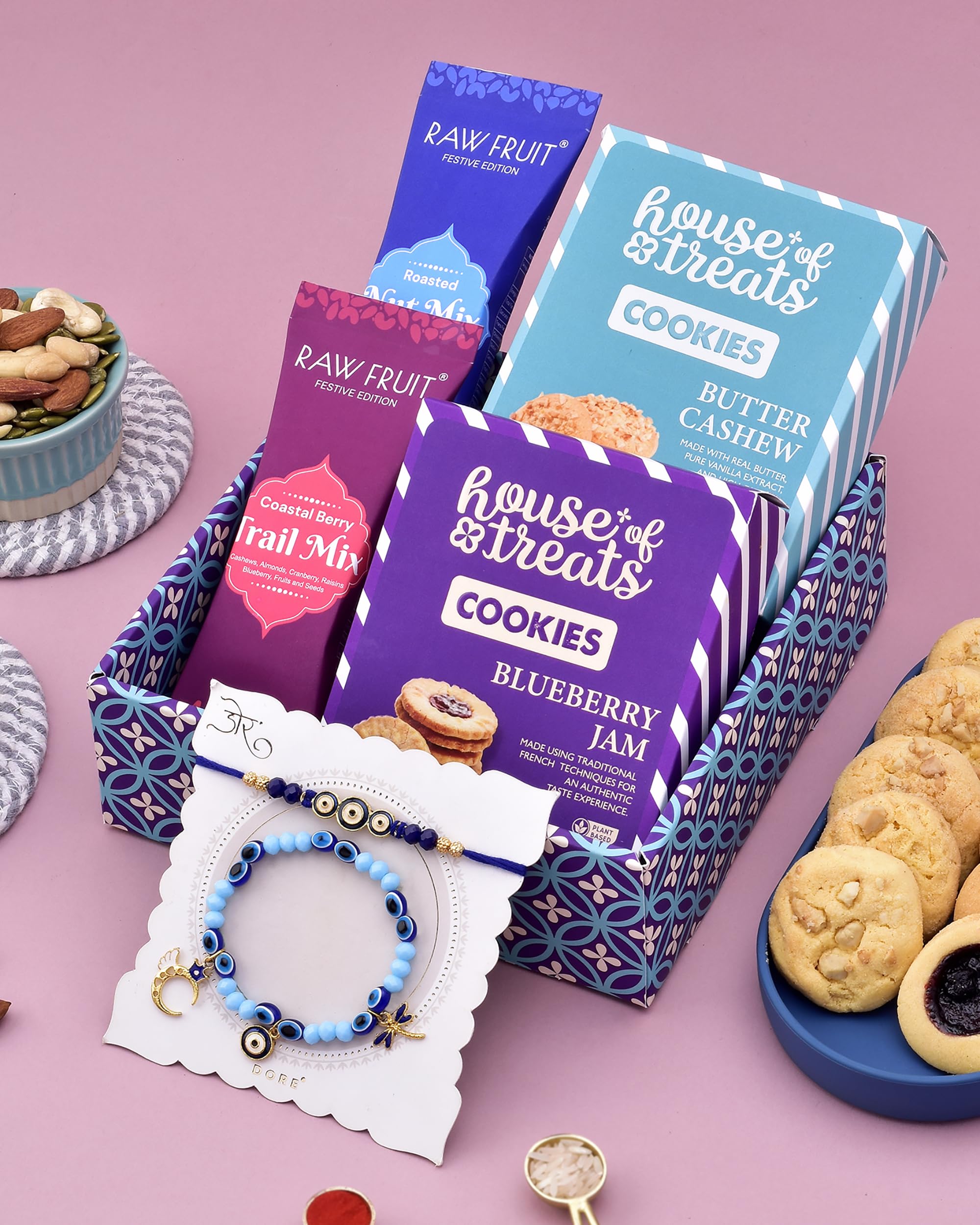 Bhaiya Bhabhi Rakhi Set Rakhi Gift Hamper For Brother Rakhi For Bhabhi Cookies Gift Pack Dry Fruits Combo Pack Roasted Cashew Almond Blueberry Cookie Cashew Cookie Couture Bhaiya Bhabhi Rakhi Set (B0CD7FGJK8) Amazon Price History, Amazon Price Tracker
