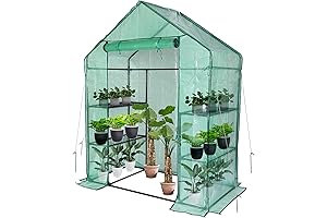 Small Greenhouse Pitched Roof in 4.7L x2.5W x6.3H for Backyard Winter Heated