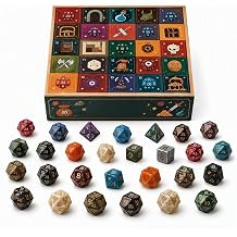 Dice Advent Calendar,24 days countdown to christmas calendar box,suitable for role playing tablegame Lover,adults unique festival gift,with 24 unique polyhedral dice set