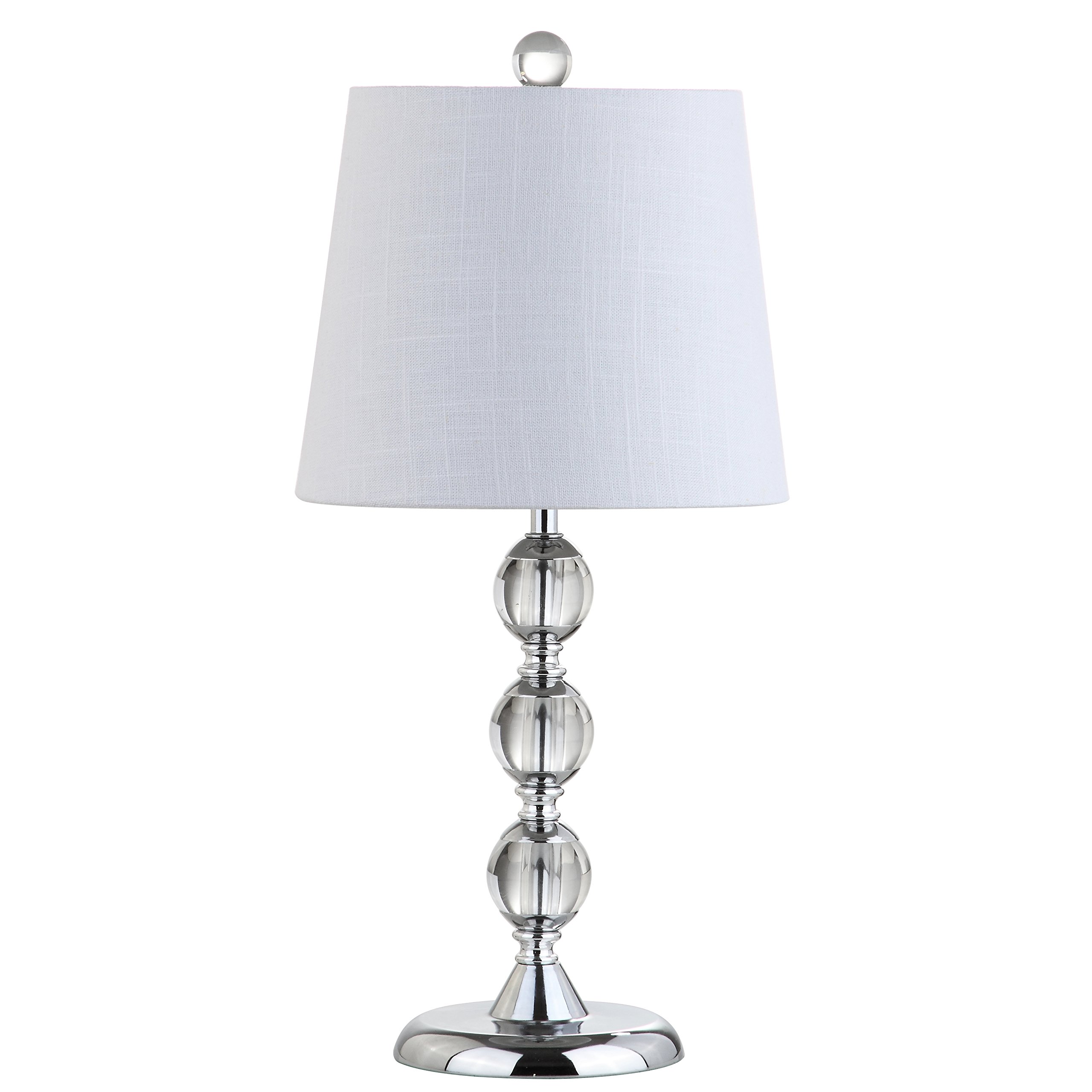 Lámpara de mesa LED de cristal de 20 pulgadas, transparente/cromo, tradicional, bombilla incluida