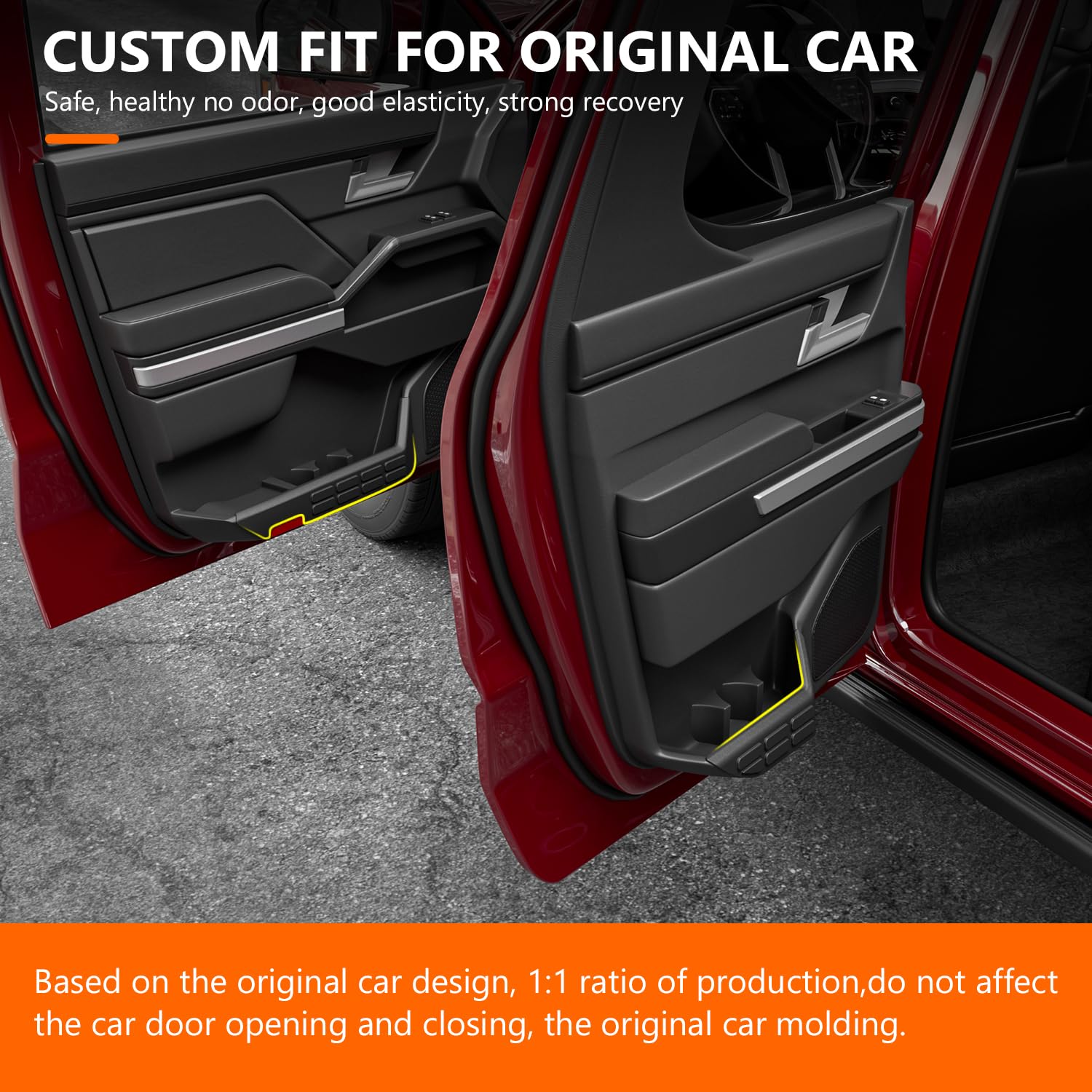 powoq Car Door Anti Kick Mat Compatible with 2024 2025 Toyota Tacoma Interior Car Door Anti Collision Mat Double Cab 5 Seats TPE Car Door Scuff Protectors Replacement for 2024 2025 Tacoma Accessories