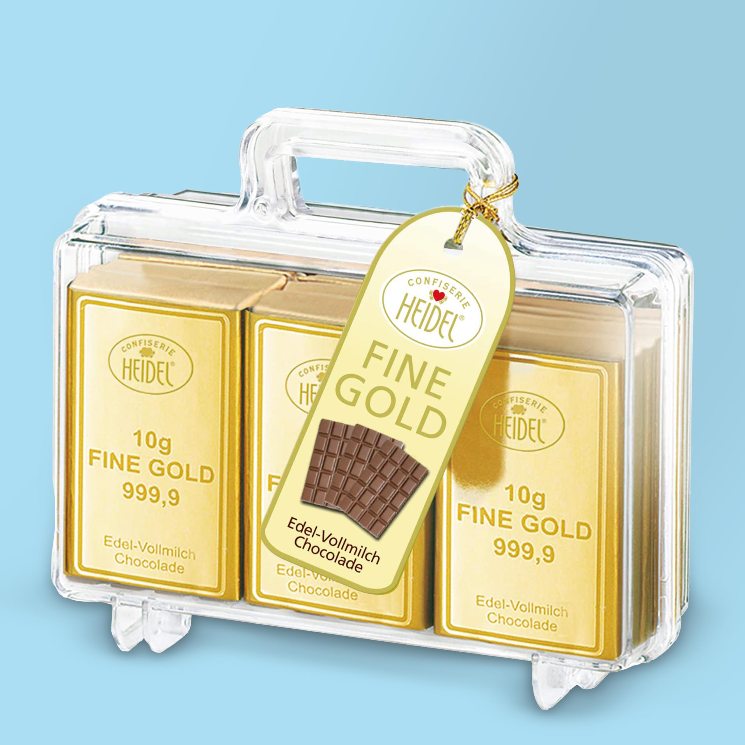 Confiserie Heidel Grande mallette Gold Lait entier noble, 1 paquet (1 x 120 g)