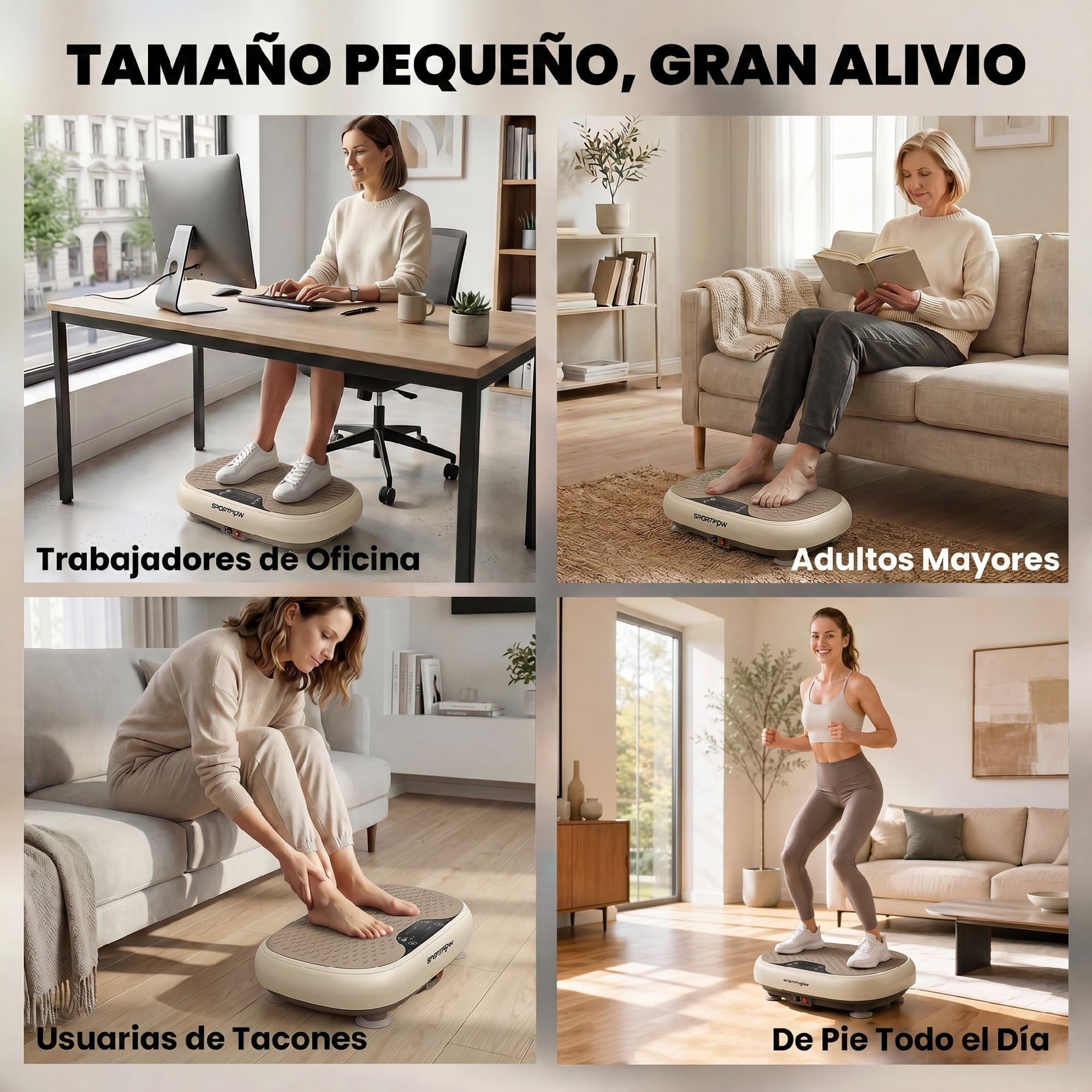 SPORTNOW Plataforma Vibratoria, 20 Velocidades, 3 Programas, Plataforma Vibración Muscular 150W con Pantalla LED, Mando a Distancia, Máquina para Hacer Ejercicio en Casa, Adelgazar, Drenaje Linfático