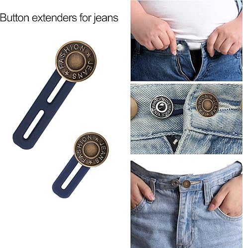 Miniatura 5 de YouOKLight Extensores de botón para jeans, 12 extensores de botón de mezclilla, extensores de cintura para pantalones para mujeres y hombres,
