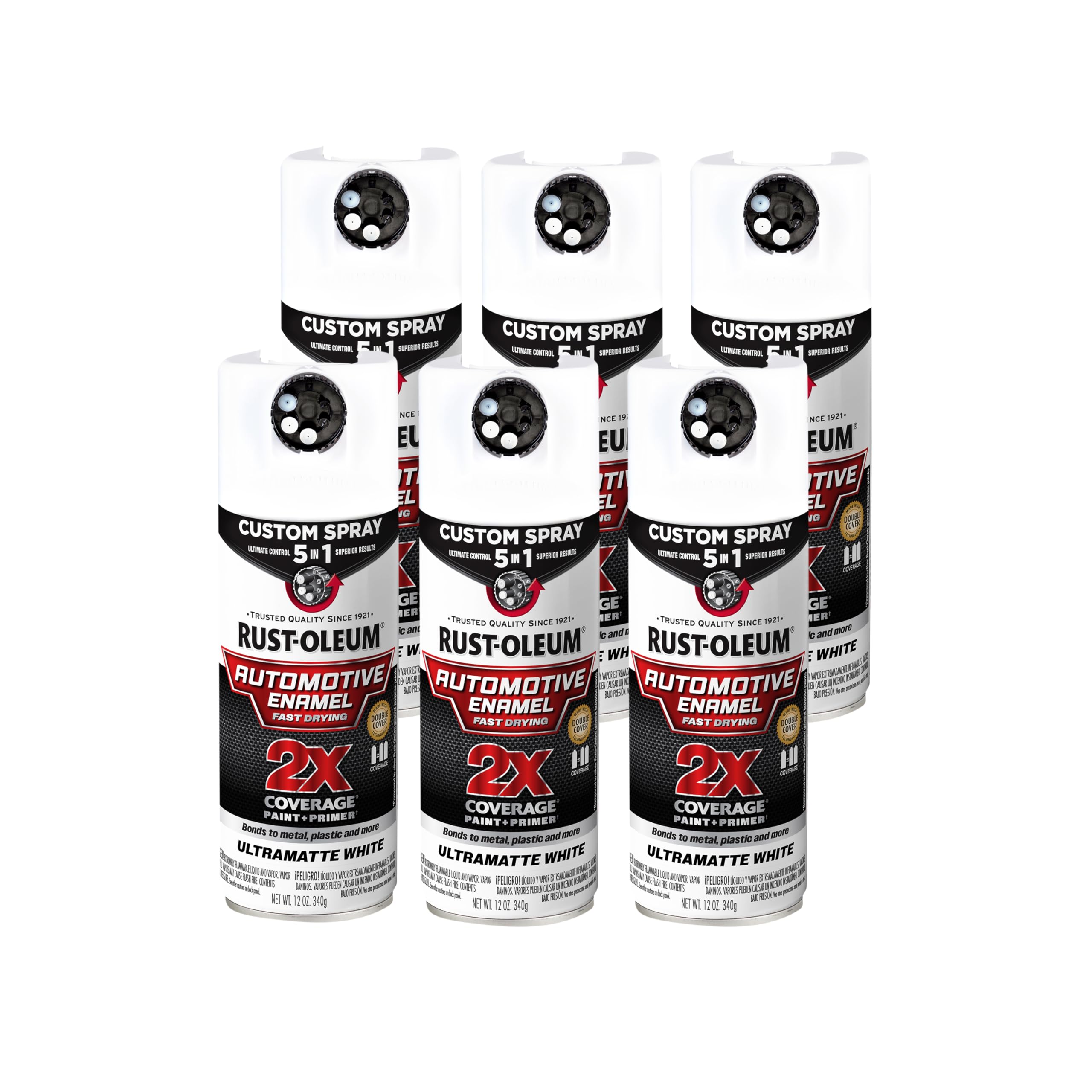 Rust-Oleum 2X Automotive Enamel 5-in-1 Spray Paint, Ultra Matte White