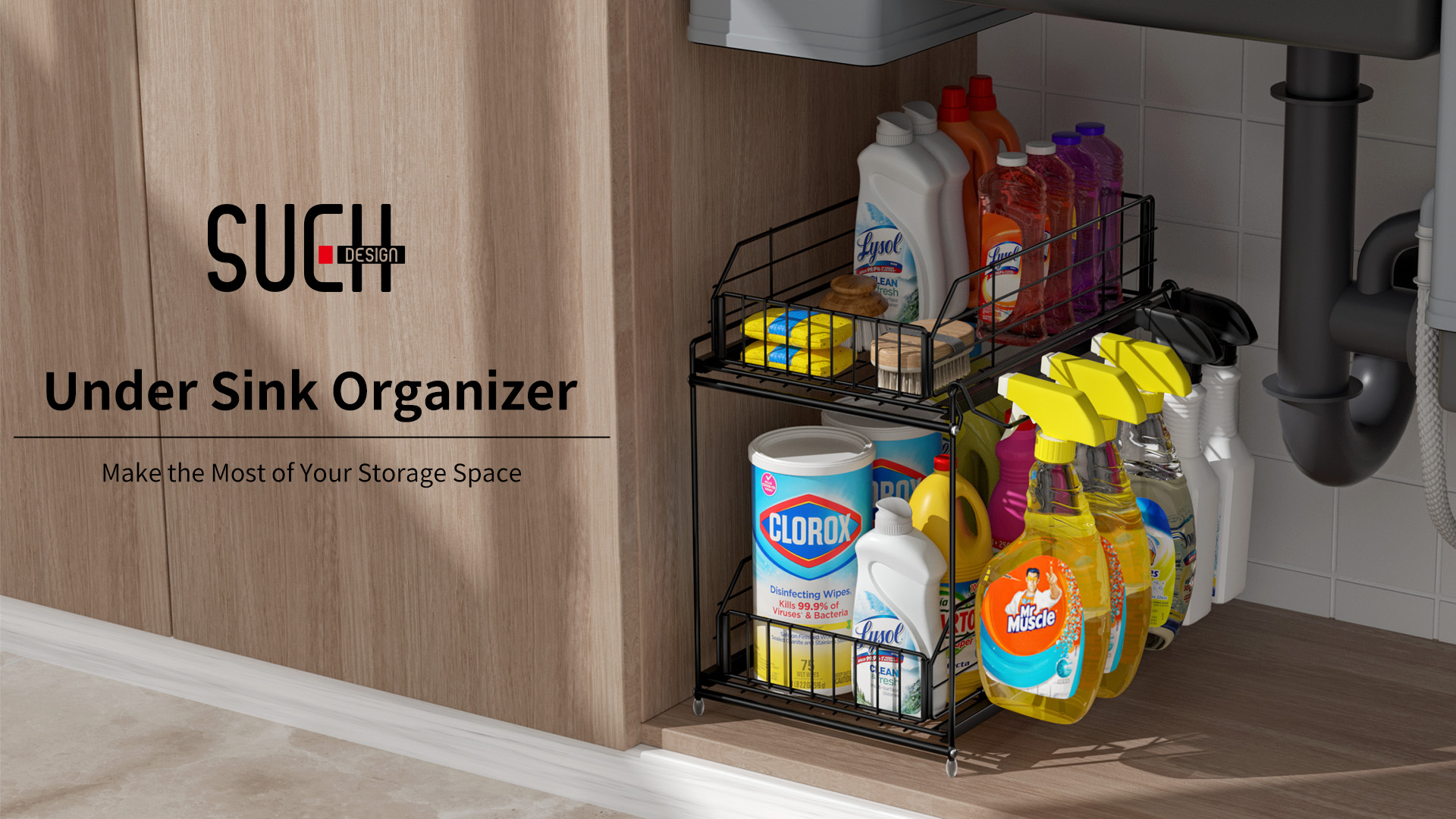 イマンディシュラック Amazon.com: SUEH DESIGN Under Sink Organizer, 2 Tier