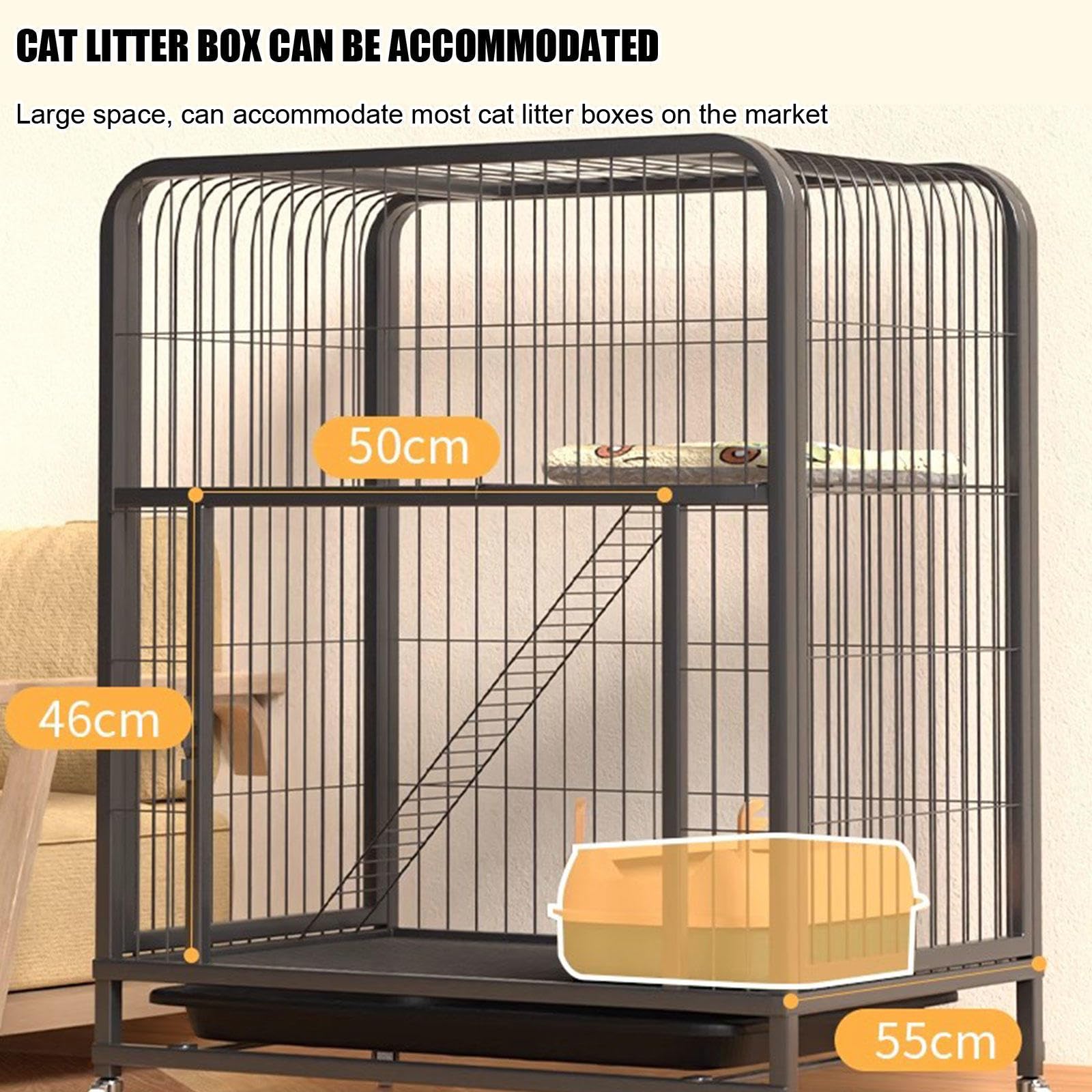 Amazon.co.jp: 40インチ 2段猫ケージ 猫用クレート ドアロックと底部