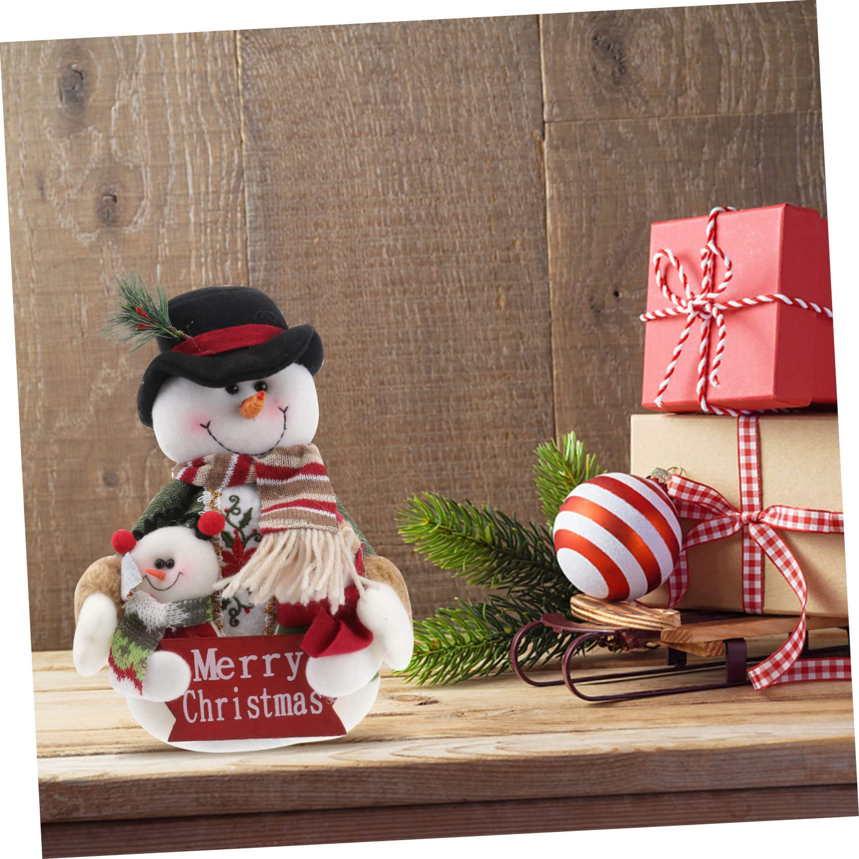 Abaodam 2 Piezas Estatuilla De Muñeco De Nieve De Peluche Muñecas De Decoración Navideña Muñeca De Papá Noel Decoracion Escritorio Topper De Escritorio Mayor Navidad Objetos Decorativos