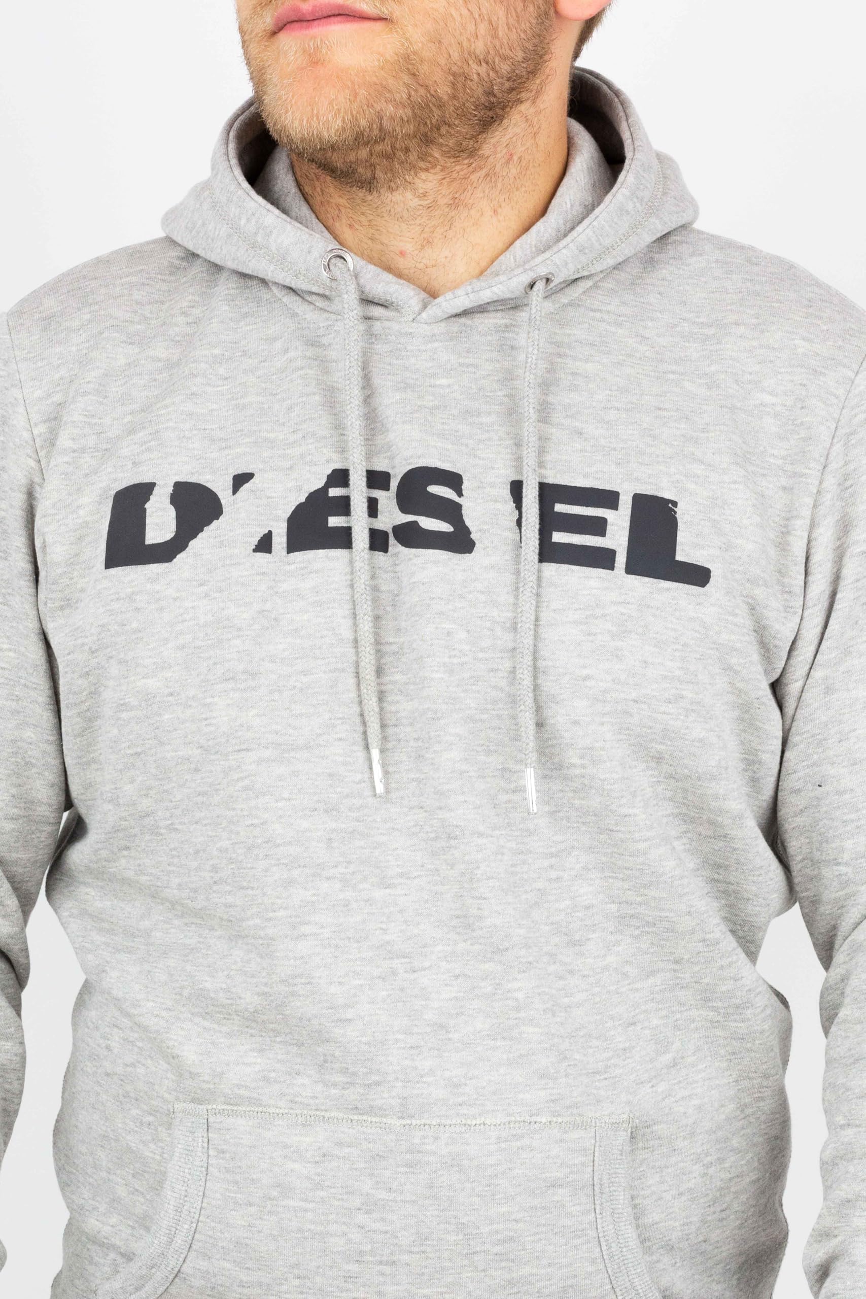 Diesel S-Agnes-Bro - Felpa da uomo con cappuccio, colore: grigio