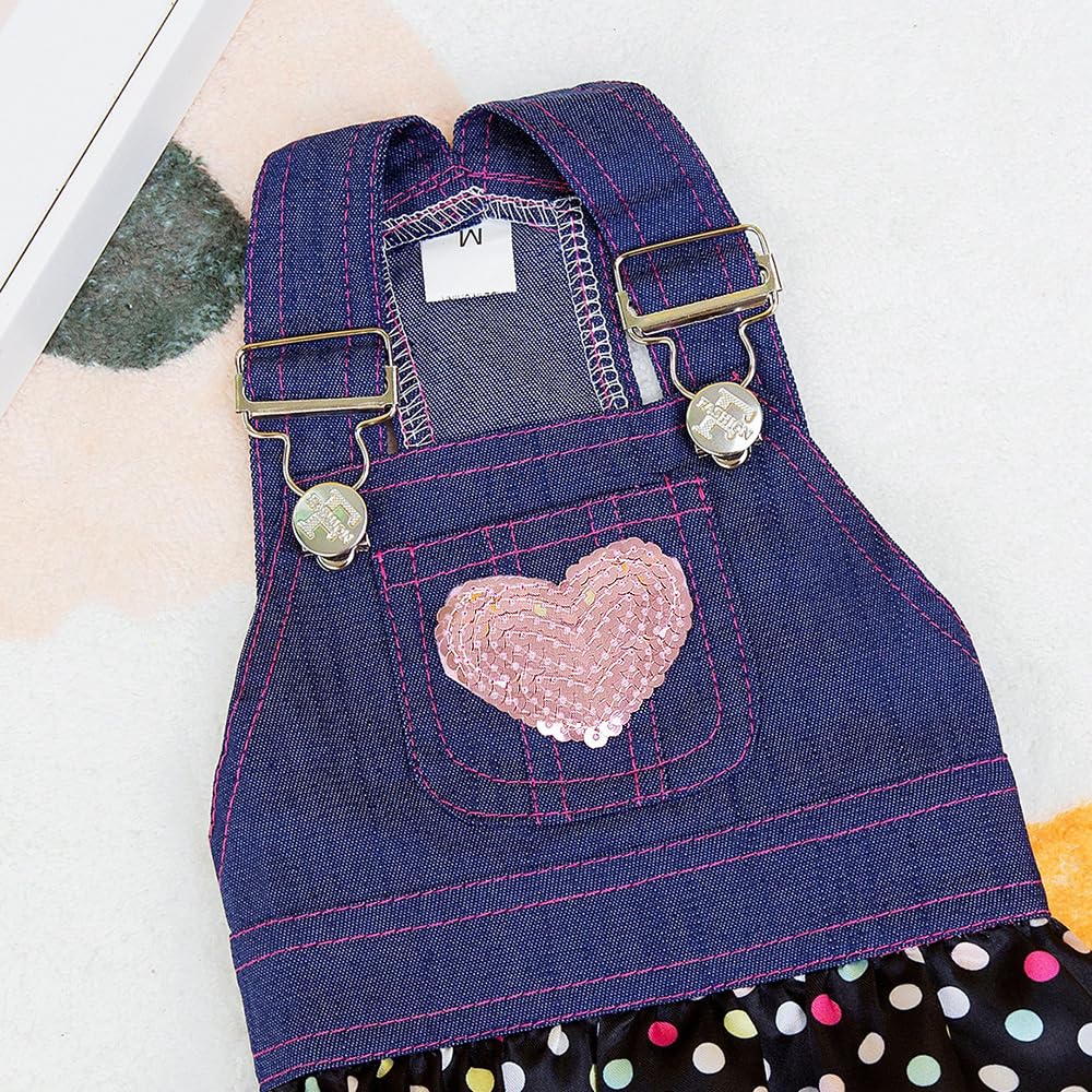Abito Cane Cucciolo Gonna di Lusso Vestiti del Paillettes Amore Cuore Principessa Abiti da Sera Sposa Tutu Denim Gonna per la Piccola Ragazza