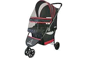 ROODO Escort 3-Wheel Doggie Stroll For 2 Small Pets