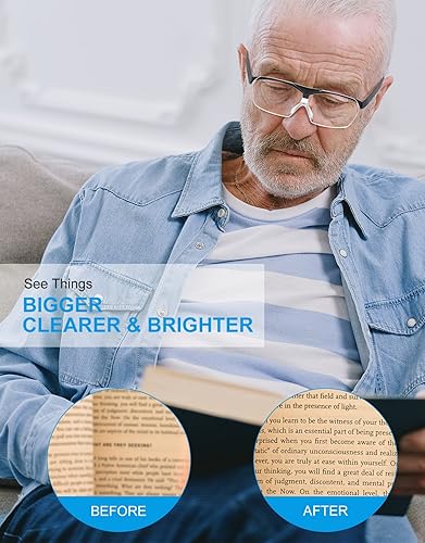 Miniatura 5 de OKH Lupas, aumento del 160%, lente abatible hacia abajo, lentes de lupa manos libres para trabajo cercano, lectura, costura, manualidades,